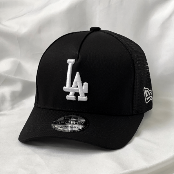 MLB LOS ANGELES DODGERS BASIC BLACK 9FORTY AF TRUCKER CAP