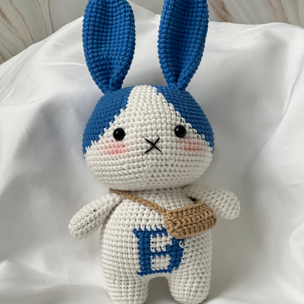 Blue-Eared Bunny Buddy Crochet